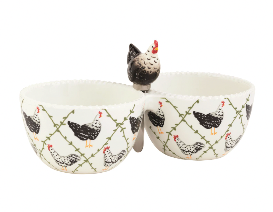 Rooster Double Tidbit Set