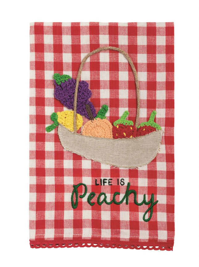 Peachy Fruit Crochet Towel