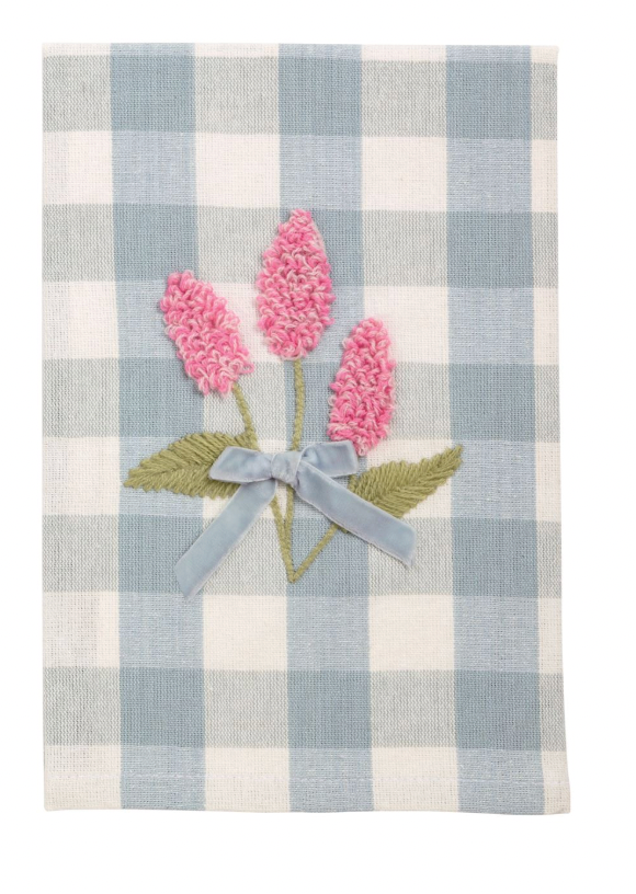 Pink Flower Embroidery Towel