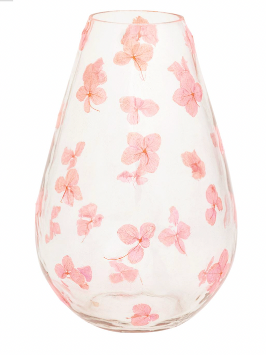 Small Pink Pressed Flower Vase