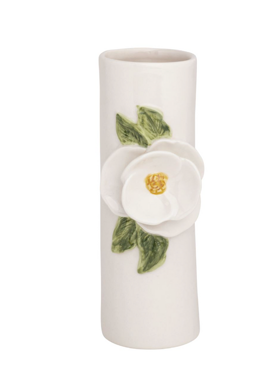 Single Flower With Leaves Bud Vase
