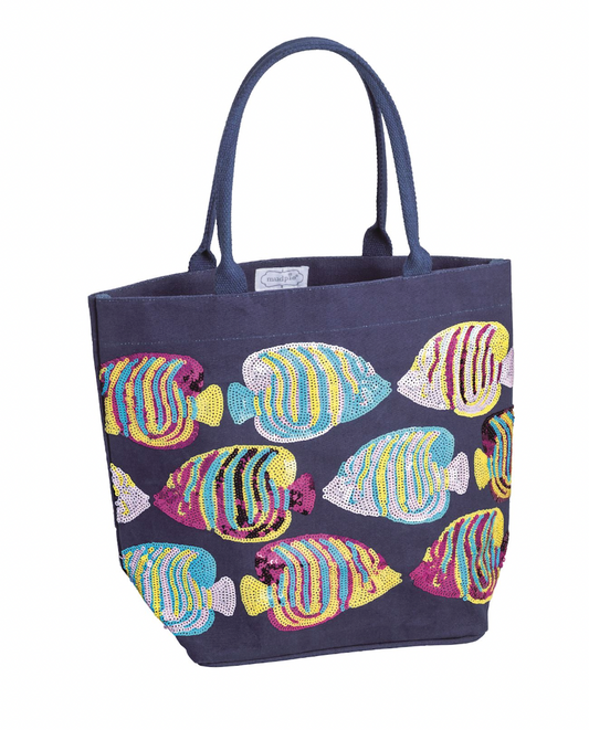 Navy Pool Sparkle Tote