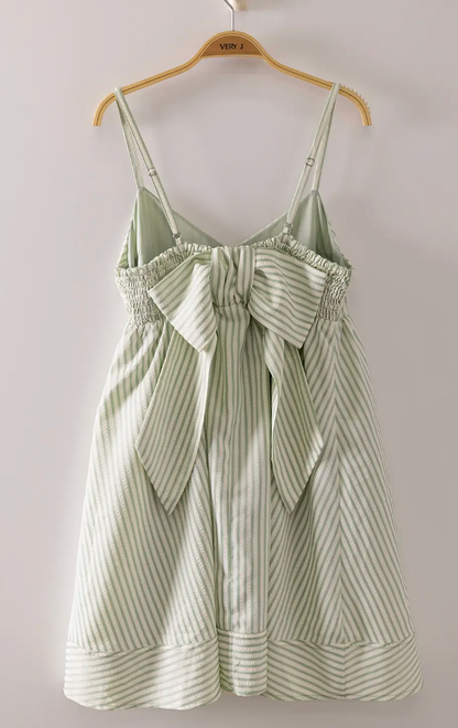 Stripe Bow Babydoll Sundress