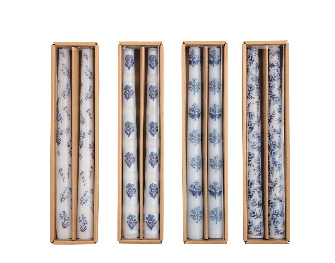 Block Print Taper Candle Sets