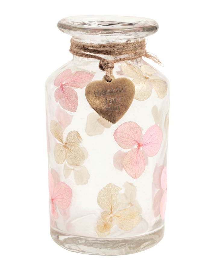 Thank You Pressed Flower Bud Vase