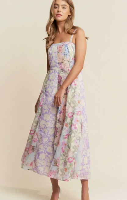Enchanted Garden Patchwork Midi Dress