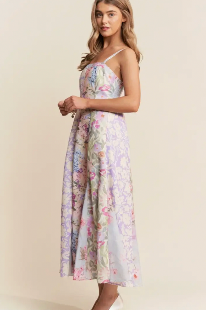 Enchanted Garden Patchwork Midi Dress
