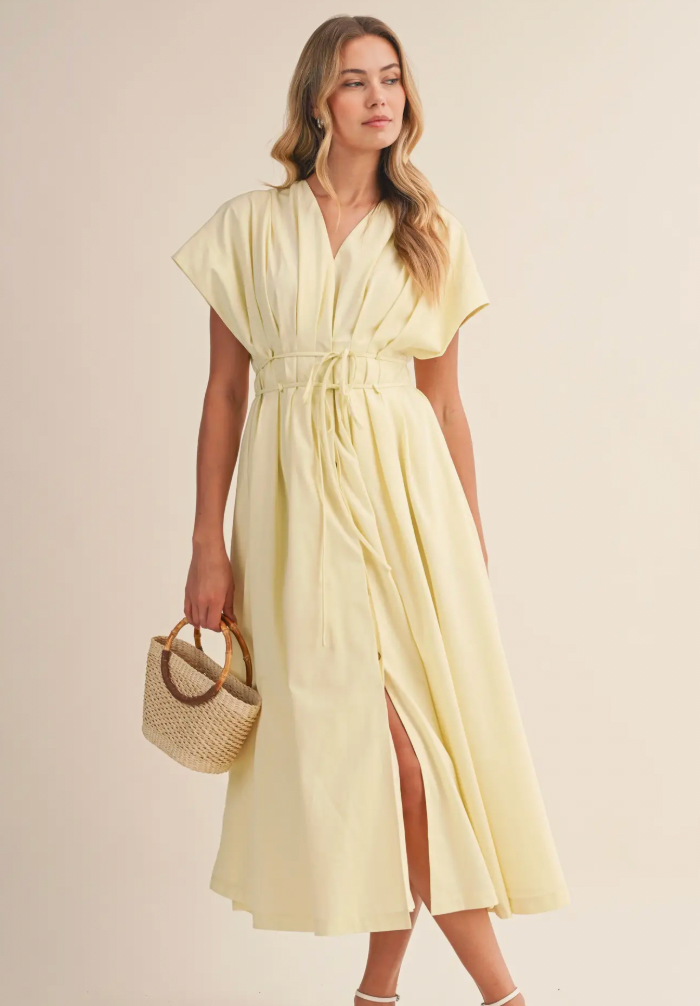 Poplin Short Sleeve Maxi Dress