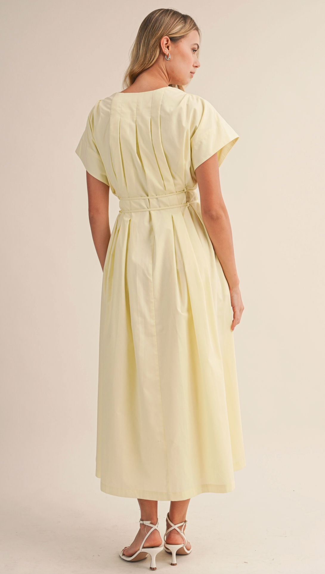 Poplin Short Sleeve Maxi Dress