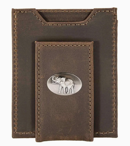 Bull Crazy Horse Alabama Crimson Tide Magnetic Front Pocket Leather Wallet