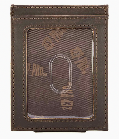 Bass Magnetic Leather Slim Wallet Crazy Horse
