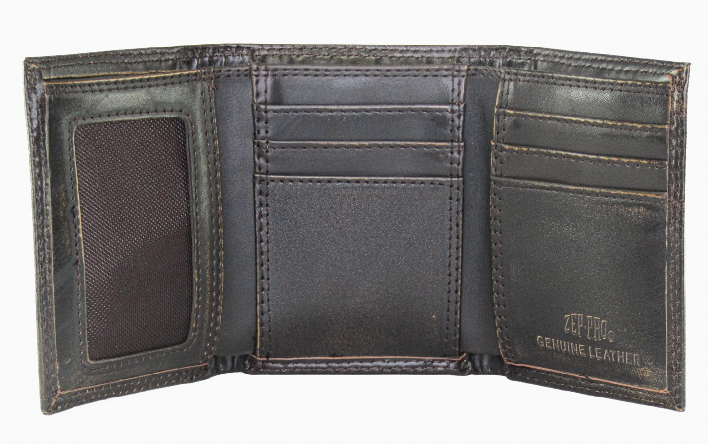 Buck Burnished Leather Trifold Wallet