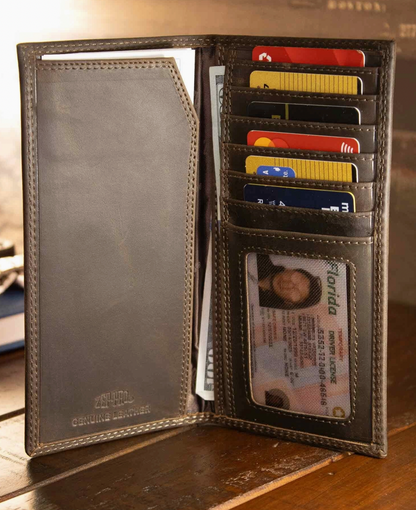 Buck Leather Roper Wallet Fence Row