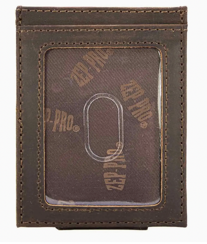 Christian Cross Magnetic Leather Slim Wallet Crazy Horse