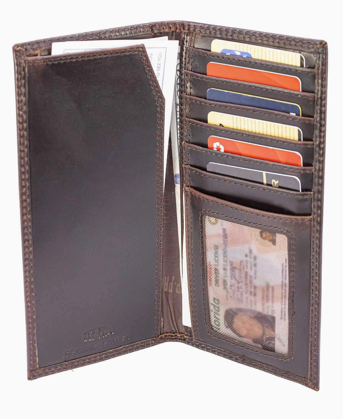 Lsu Tigers Men's Collegiate Secretary Leather Wallet Crazy Horse