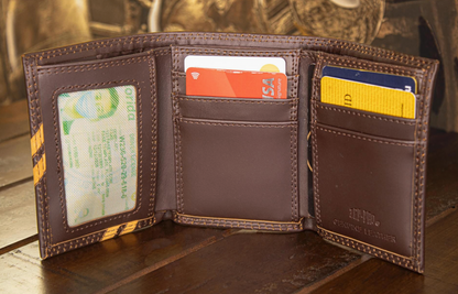 Lsu Tigers Men's Trifold Embossed Leather Wallet