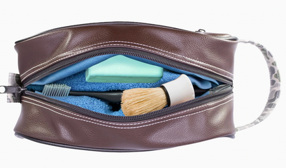 Mallard Brown Pebble Old School Camo Men's Toiletry Dopp Bag Brown Camo