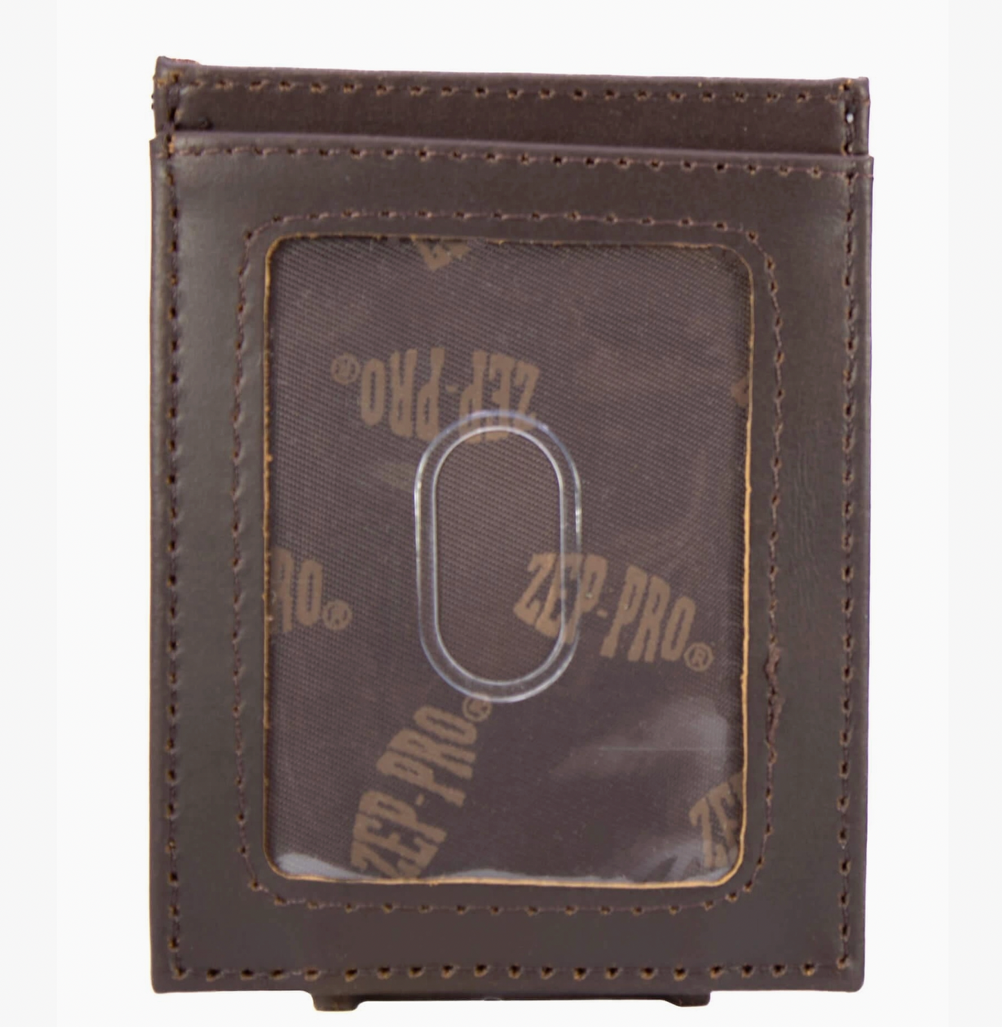 USA Flag Men's Magnetic Front Pocket Old School Camo Leather Wallet Brown Camo