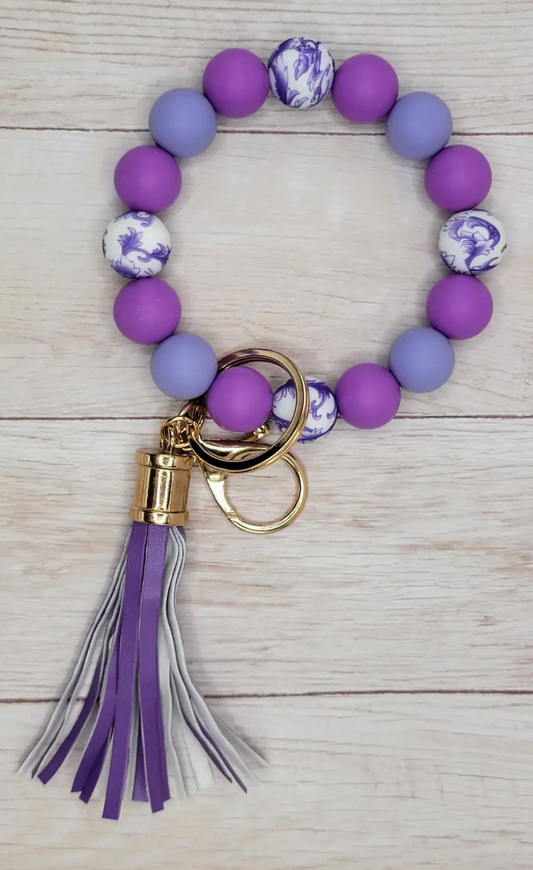 Purple Whimsey Silicone Wristlet Keychain