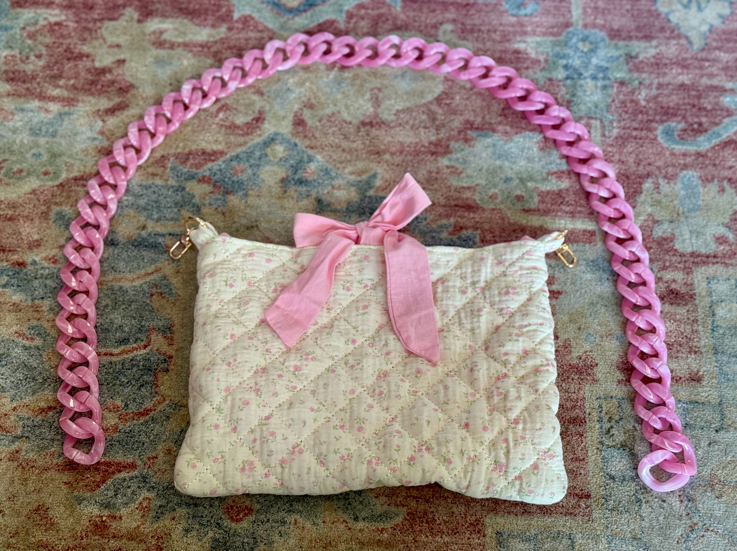 Quilted Bible Cover/Bag w/ Acrylic Chain