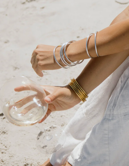 Silver Lumine All Weather Bangles-Set Of 6
