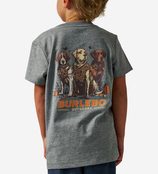 Youth Tee-Camo Duck Dogs-Dark Heather Gray