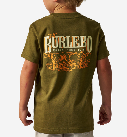 Youth Tee-Hunting Dogs-Hunter Green