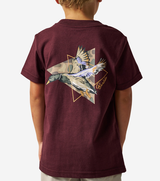 Youth Tee-Pintail Diving Duck-Maroon