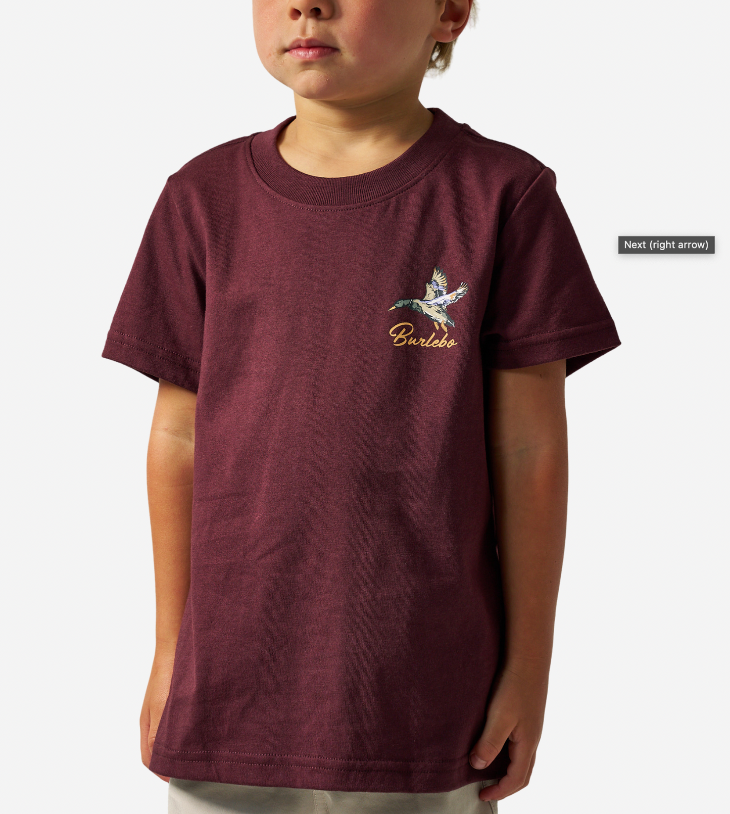 Youth Tee-Pintail Diving Duck-Maroon