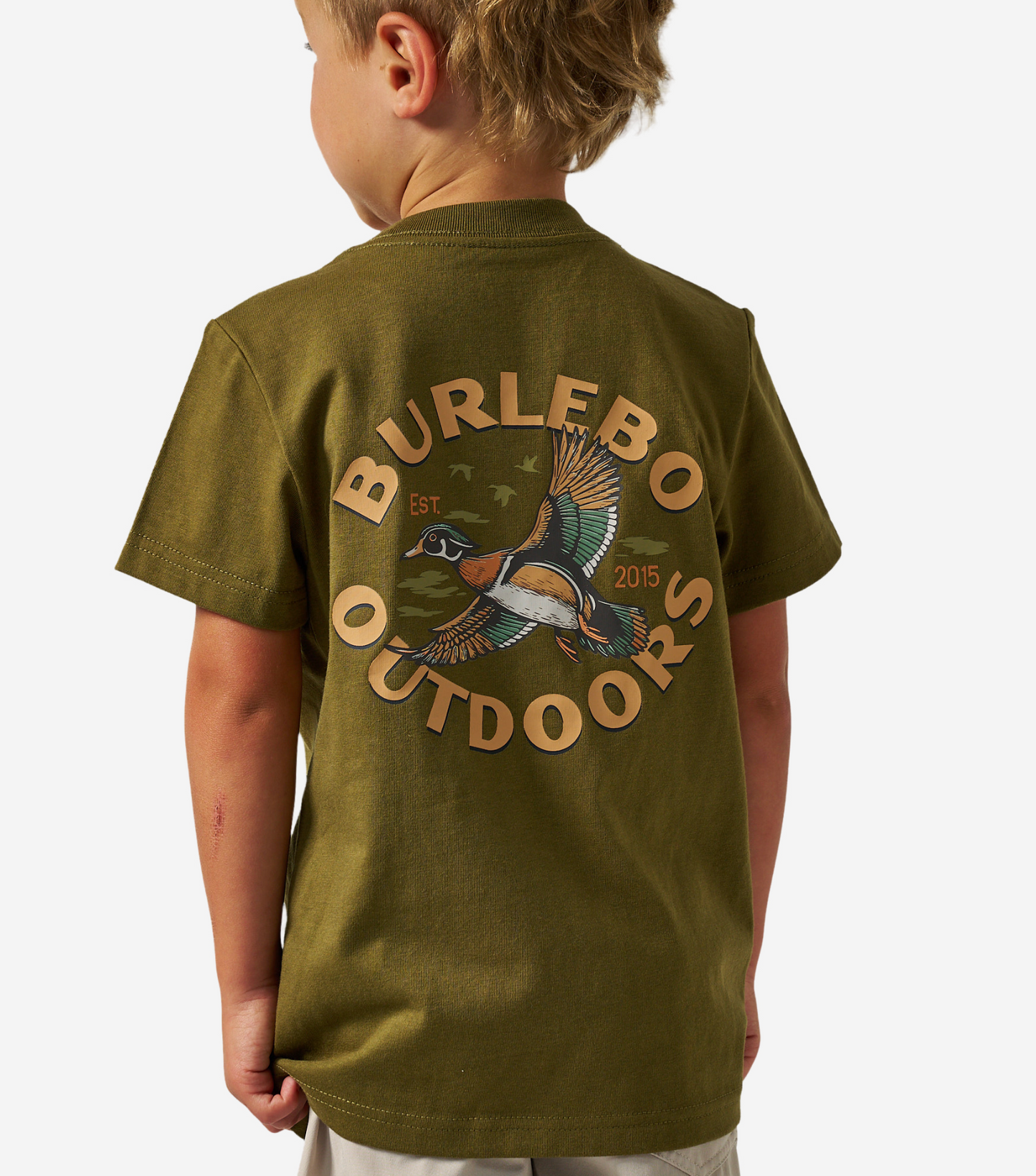 Youth Tee-Wood Duck-Hunter Green