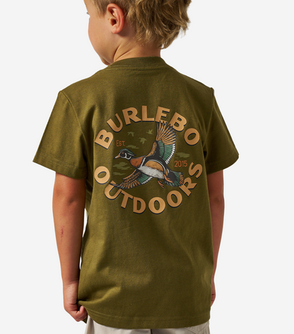 Youth Tee-Wood Duck-Hunter Green