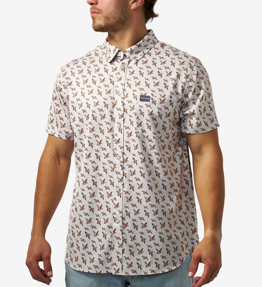 Performance Button Up-Mallards Flying In