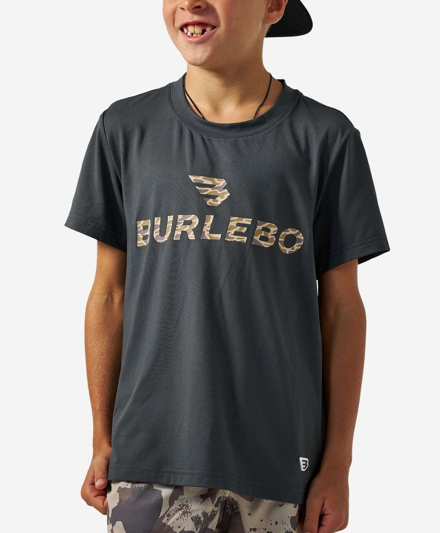 Youth Go-To Tee-Flying B Logo-Gun Metal