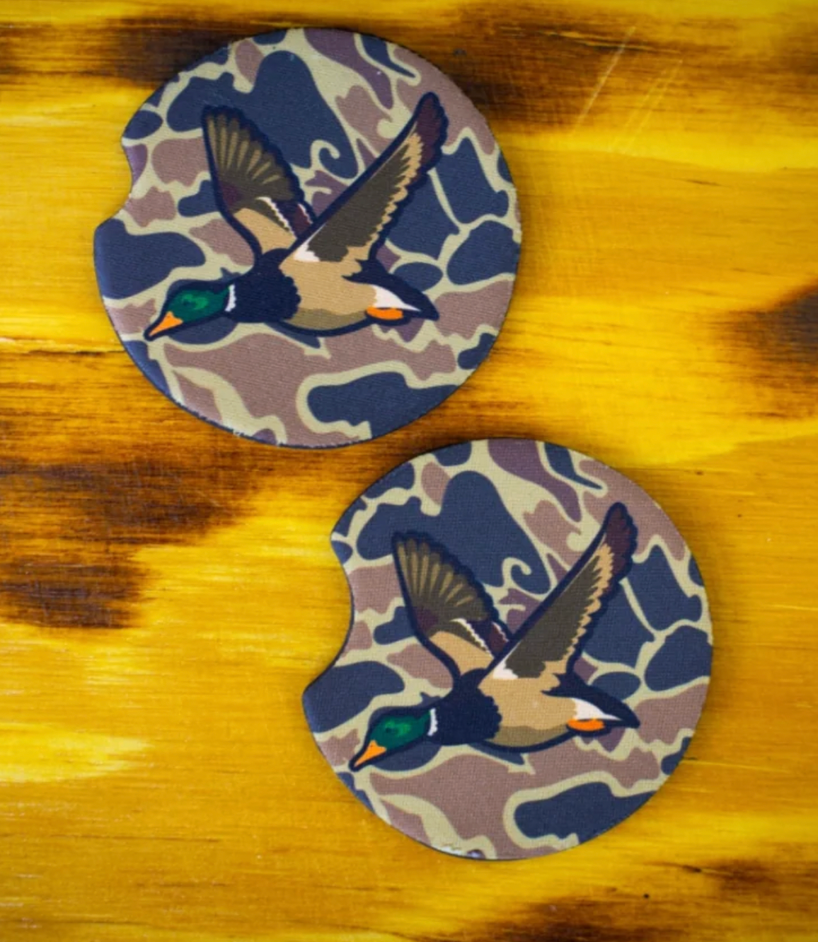 Mallard - car coasters old school camo