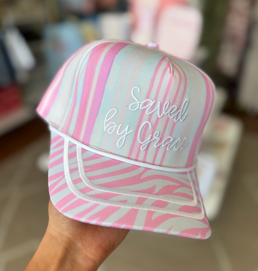 Saved By Grace Zebra Bill Hat