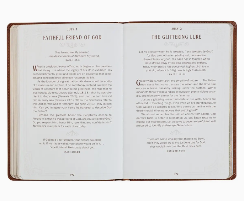 Devotional Walking with God Large Print Faux Leather