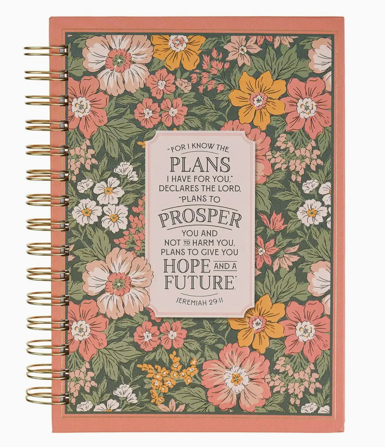 Journal Spiral Pink Floral I Know the Plans Jer. 29:11
