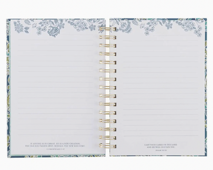 Journal Spiral-Bound Blue Floral New Mercies Lam. 3:22-23