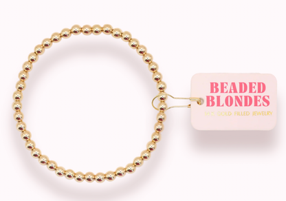 4MM Gold Beaded Bracelet