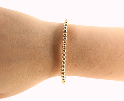 4MM Gold Beaded Bracelet