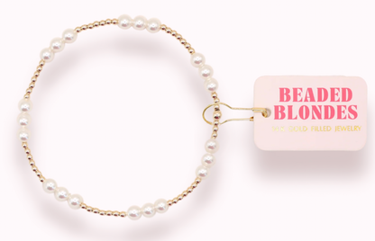 ILY Pearl Bracelet in Gold