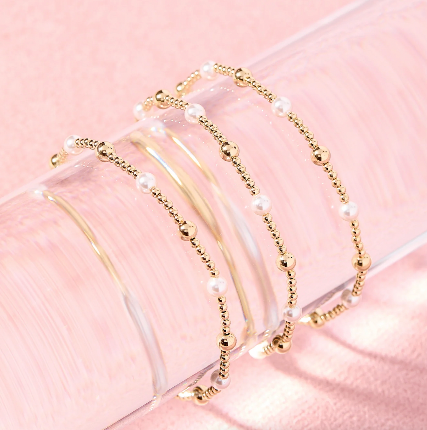 June Pearl + Gold Alternating Bracelet