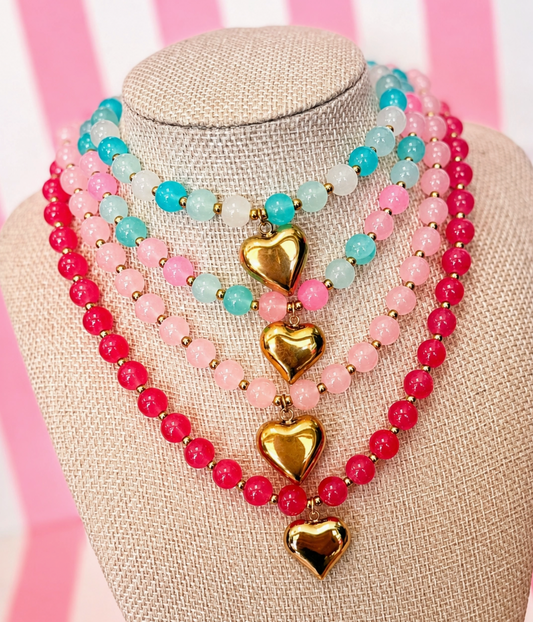 Small Bubble Heart Necklace