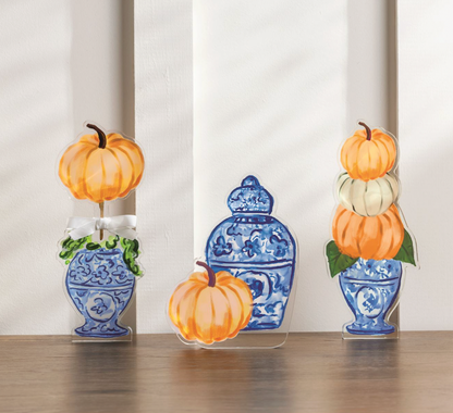 Jar & Pumpkin  Topiary Acrylic Sitter