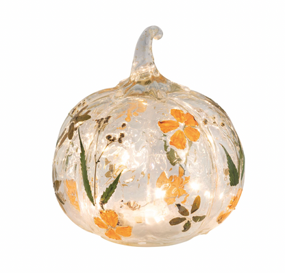 SM GATHER LED GLASS PUMPKIN