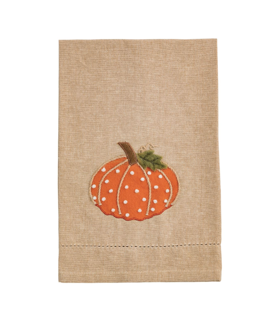 ORANGE PUMP FRENCH KNOT TOWEL