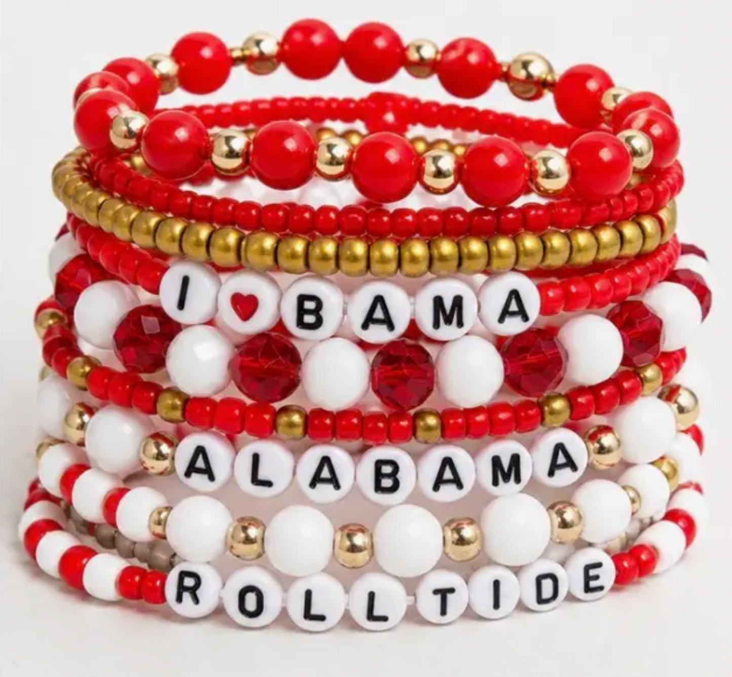Red & White Bracelet Stack