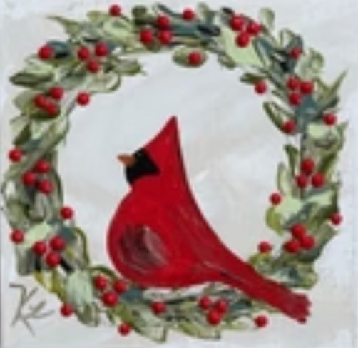 Cardinal Wreath towel