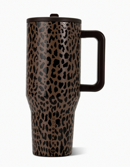 Brown Leopard HydroJug 40 oz Traveler Tumbler