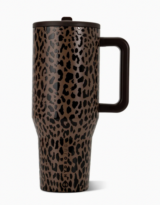 Brown Leopard HydroJug 40 oz Traveler Tumbler